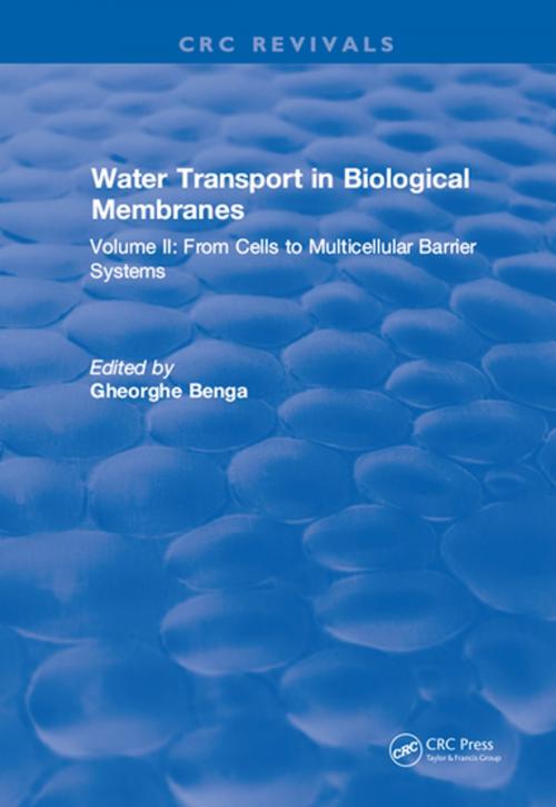 Cover of the book Water Transport and Biological Membranes by Gheorghe Benga, CRC Press