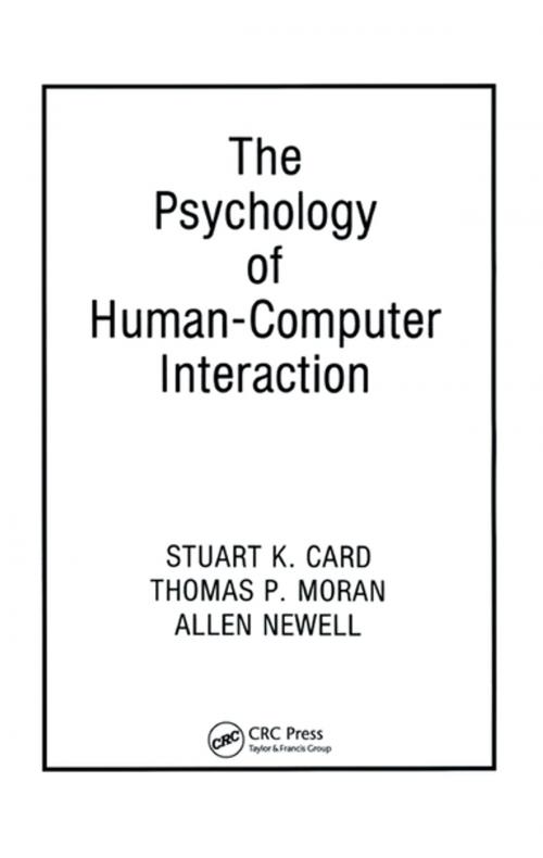 Cover of the book The Psychology of Human-Computer Interaction by , CRC Press