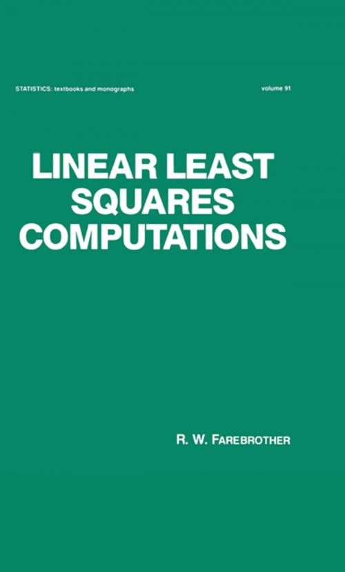 Cover of the book Linear Least Squares Computations by Farebrother, CRC Press