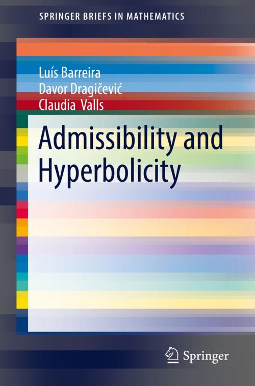 Cover of the book Admissibility and Hyperbolicity by Luís Barreira, Davor Dragičević, Claudia Valls, Springer International Publishing
