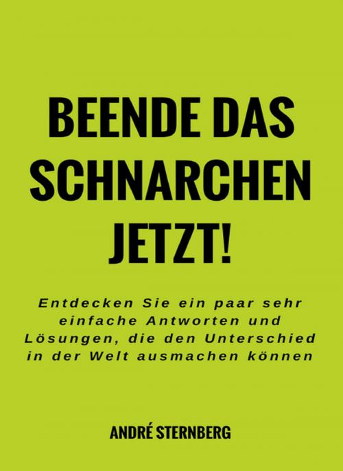 Cover of the book Beende das Schnarchen jetzt! by Andre Sternberg, neobooks