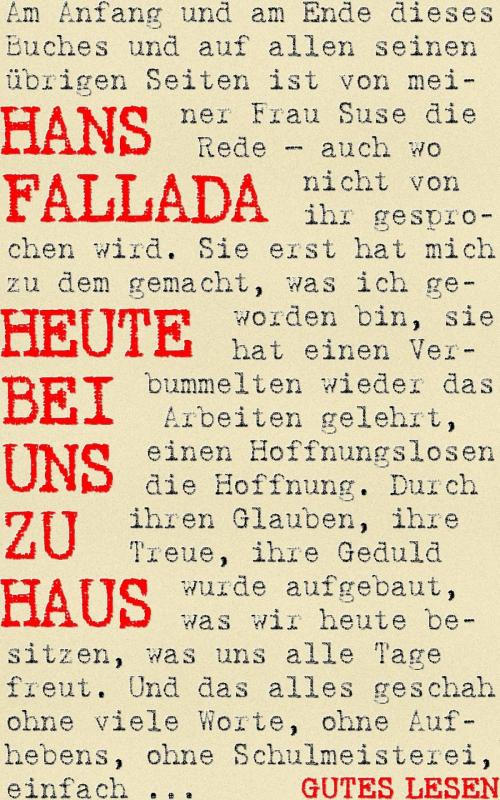 Cover of the book Heute bei uns zu Haus by Hans Fallada, epubli