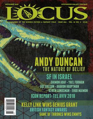 Book cover of Locus Magazine, Issue #694, November 2018