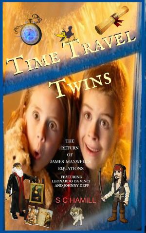 Book cover of Time Travel Twins. The Return of James Maxwells Quantum Equations. Featuring Leonardo Da Vinci and Johnny Depp