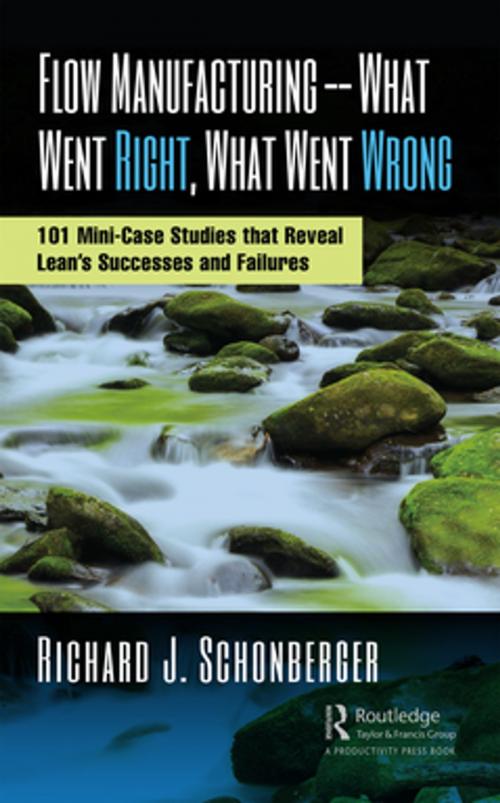 Cover of the book Flow Manufacturing -- What Went Right, What Went Wrong by Richard J. Schonberger, Taylor and Francis