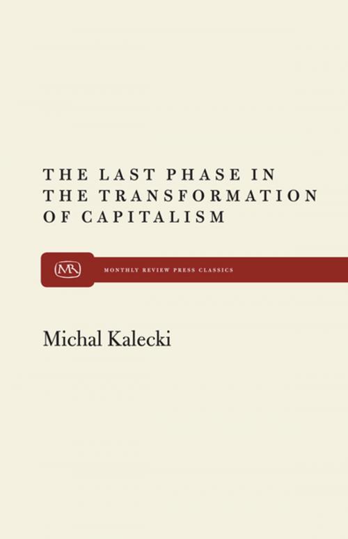 Cover of the book The Last Phase in Transformation by Michal Kalecki, Monthly Review Press