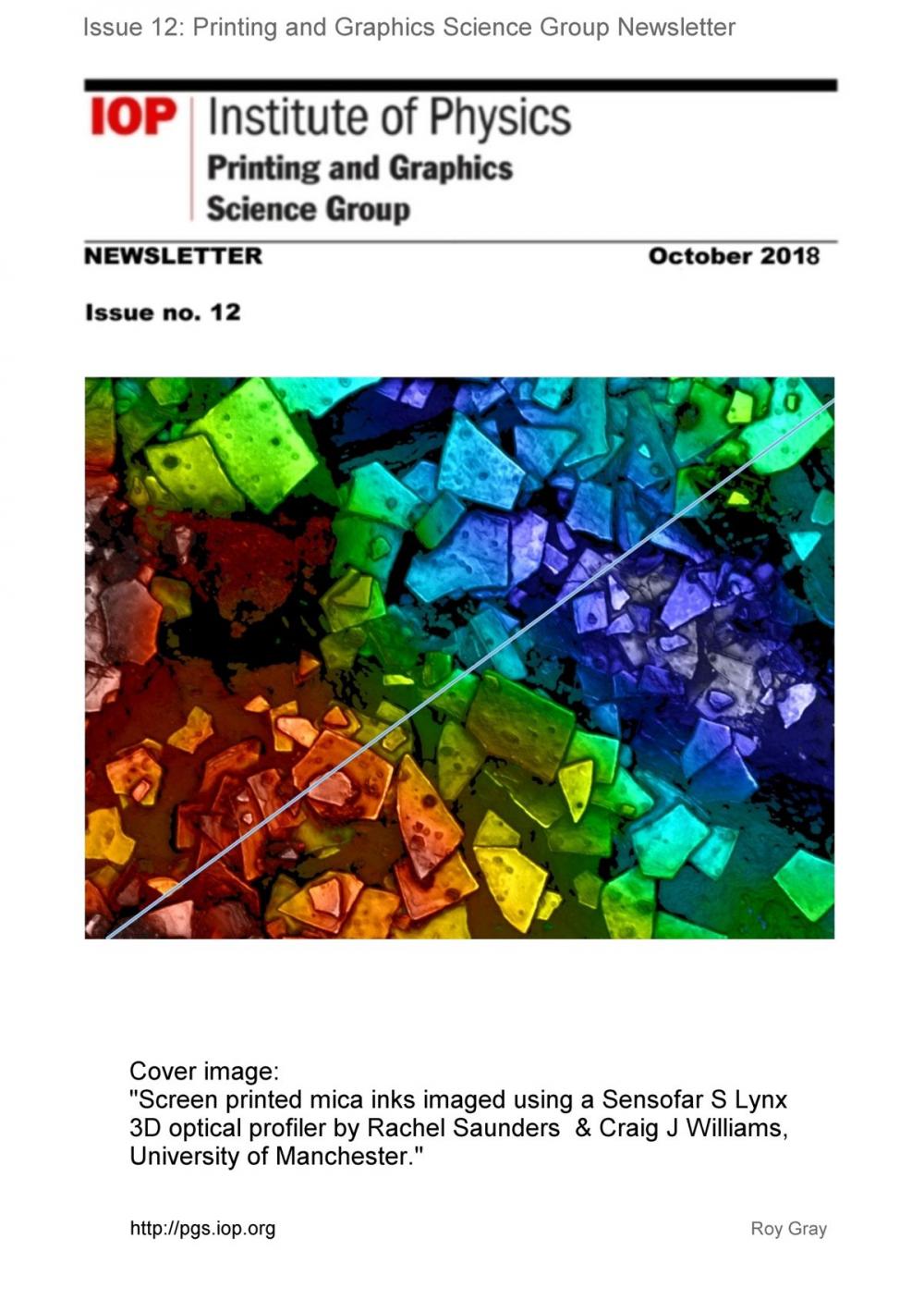 Big bigCover of Issue #12 Printing and Graphics Science Group Newsletter