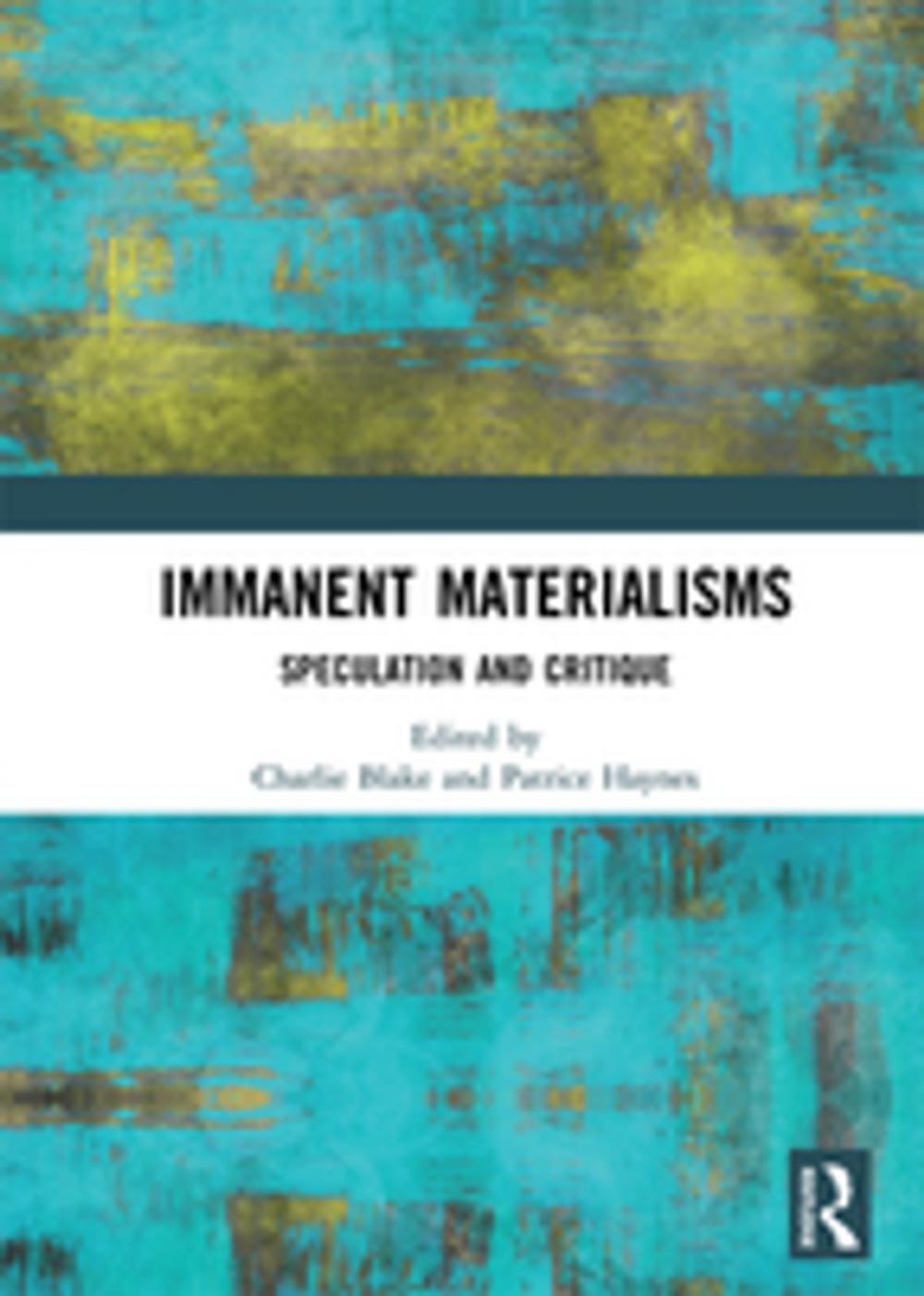 Big bigCover of Immanent Materialisms
