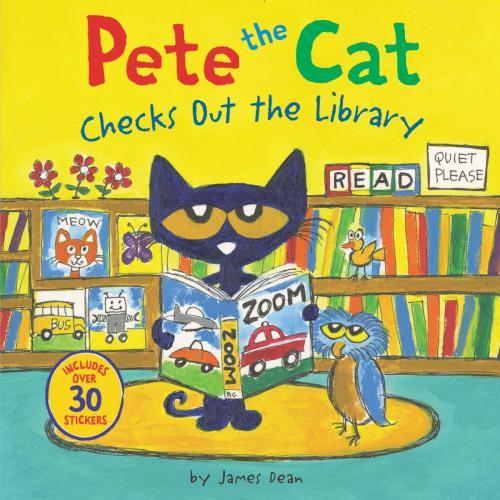Cover of the book Pete the Cat Checks Out the Library by James Dean, HarperFestival