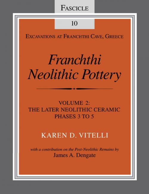 Cover of the book Franchthi Neolithic Pottery, Volume 2, vol. 2 by Karen D. Vitelli, Indiana University Press