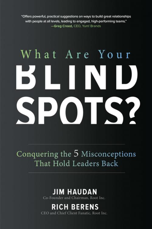 Cover of the book What Are Your Blind Spots? Conquering the 5 Misconceptions that Hold Leaders Back by Jim Haudan, Rich Berens, McGraw-Hill Education