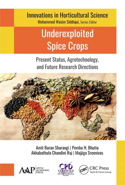Cover of the book Underexploited Spice Crops by Amit Baran Sharangi, Pemba H. Bhutia, Akkabathula Chandini Raj, Majjiga Sreenivas, Apple Academic Press