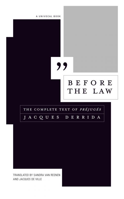 Cover of the book Before the Law by Jacques Derrida, University of Minnesota Press