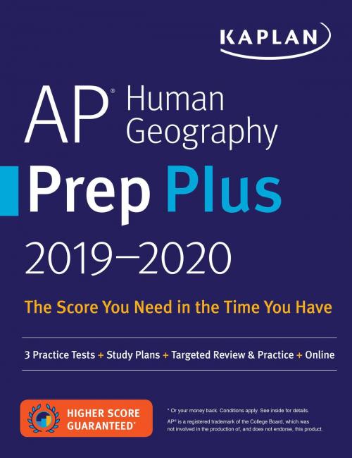 Cover of the book AP Human Geography Prep Plus 2019-2020 by Kaplan Test Prep, Kaplan Publishing