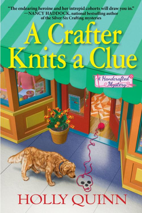 Cover of the book A Crafter Knits a Clue by Holly Quinn, Crooked Lane Books