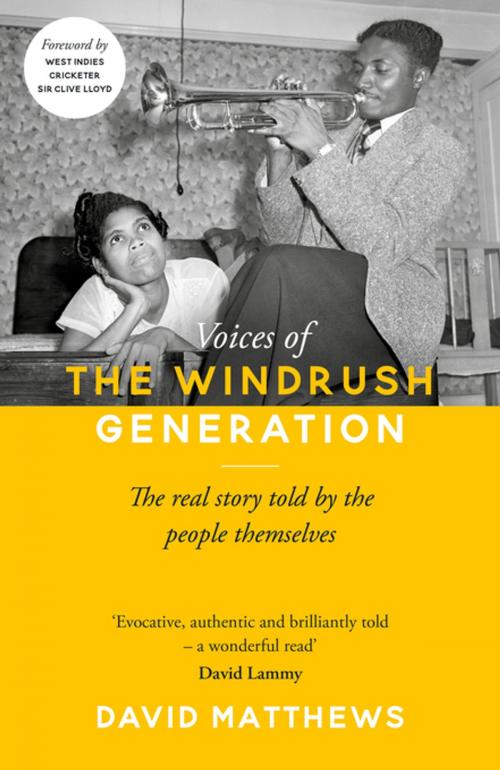 Cover of the book Voices of the Windrush Generation by David Matthews, Blink Publishing
