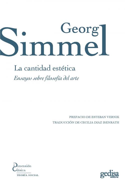 Cover of the book La cantidad estética by Georg Simmel, Gedisa Editorial