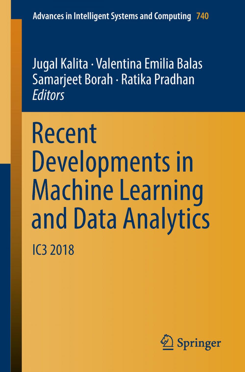 Big bigCover of Recent Developments in Machine Learning and Data Analytics