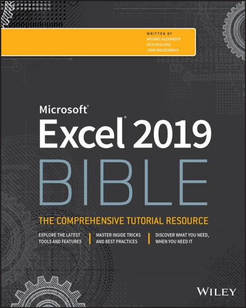 Cover of the book Excel 2019 Bible by Michael Alexander, Richard Kusleika, John Walkenbach, Wiley