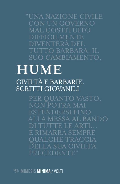Cover of the book Civiltà e barbarie by David Hume, Mimesis Edizioni