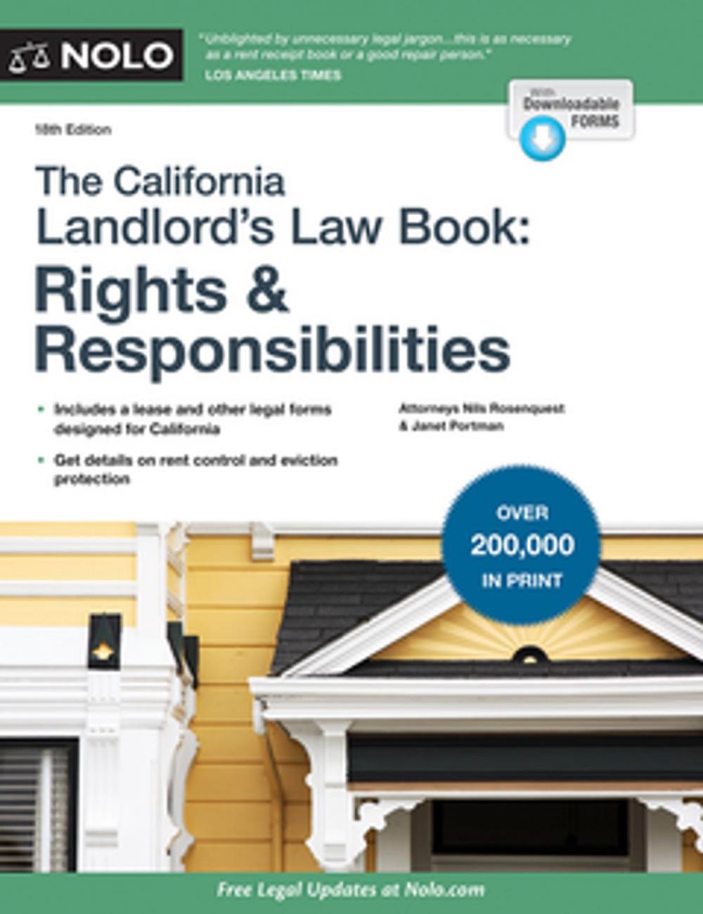 Big bigCover of California Landlord's Law Book, The: Rights & Responsibilities