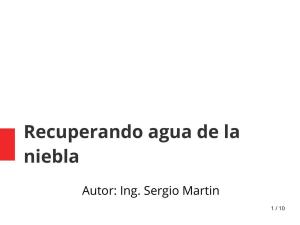 Cover of the book Recuperando agua de la niebla by Sergio Martin