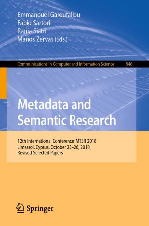 Cover of the book Metadata and Semantic Research by Kai Reimers, Xunhua Guo, Mingzhi Li, Bin Xie, Tiantian Zhang
