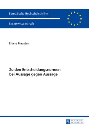 Book cover of Zu den Entscheidungsnormen bei Aussage gegen Aussage