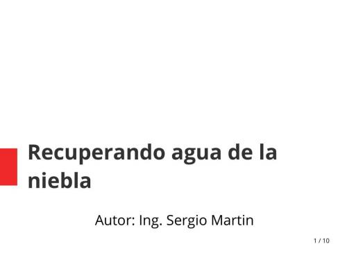 Cover of the book Recuperando agua de la niebla by Sergio Martin, Sergio Adrián Martin