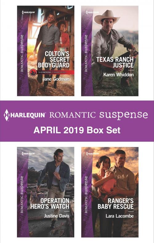 Cover of the book Harlequin Romantic Suspense April 2019 Box Set by Jane Godman, Justine Davis, Karen Whiddon, Lara Lacombe, Harlequin
