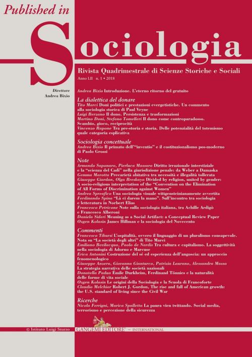Cover of the book Note sulla sociologia italiana, tra Achille Ardigò e Francesco Alberoni by Francesco Petricone, Gangemi Editore