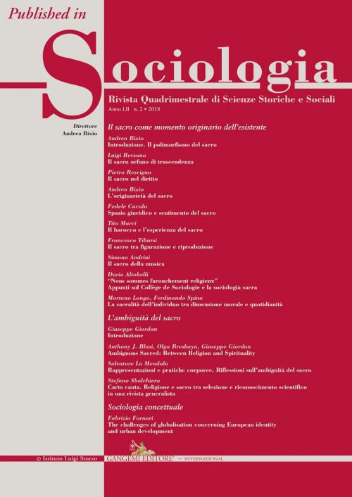 Cover of the book “Nous sommes farouchement religieux” Appunti sul Collège de Sociologie e la sociologia sacra by Dario Altobelli, Gangemi Editore