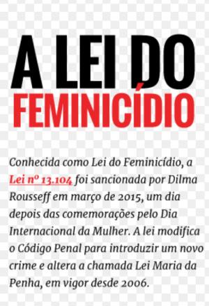 Cover of the book Feminicidio A Lei do Feminicídio by Marcelo de Oliveira  Souza