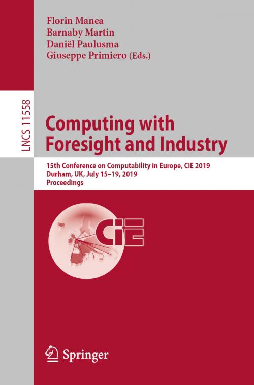 Cover of the book Computing with Foresight and Industry by , Springer International Publishing