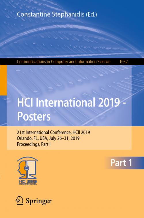 Cover of the book HCI International 2019 - Posters by , Springer International Publishing