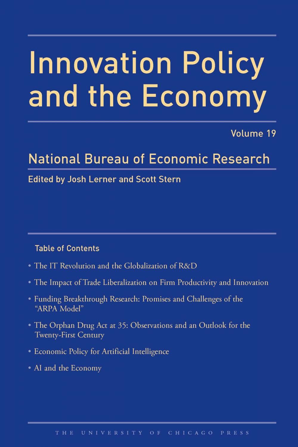 Big bigCover of Innovation Policy and the Economy, 2018