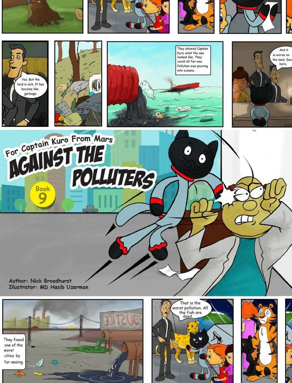 Big bigCover of Captain Kuro From Mars Against The Polluters Comic Strip Book