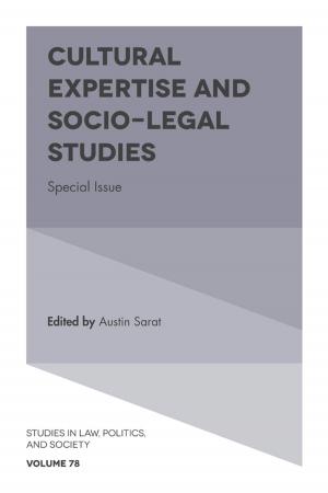 Cover of the book Cultural Expertise and Socio-Legal Studies by 