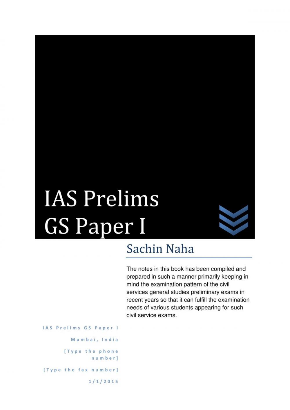 Big bigCover of IAS Prelims GS Paper I