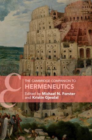 Cover of the book The Cambridge Companion to Hermeneutics by Christopher Page