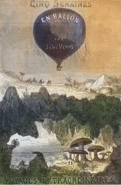 Cover of the book Cinq semaines en ballon by Jules Verne, Édouard Riou, Henri de Montaut, J. Hetzel (Paris) Date d’édition : 1865