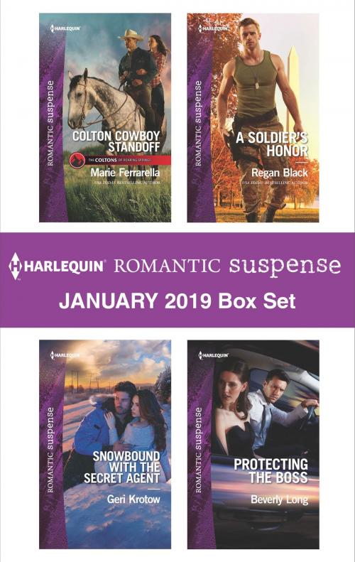 Cover of the book Harlequin Romantic Suspense January 2019 Box Set by Marie Ferrarella, Geri Krotow, Regan Black, Beverly Long, Harlequin