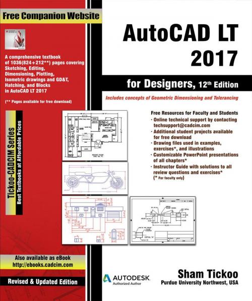 Cover of the book AutoCAD LT 2017 for Designers, 12th Edition by Sham Tickoo, CADCIM Technologies