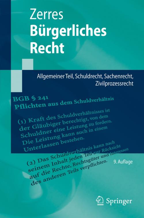 Cover of the book Bürgerliches Recht by Thomas Zerres, Springer Berlin Heidelberg