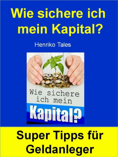 Cover of the book Wie sichere ich mein Kapital by Henriko Tales, neobooks