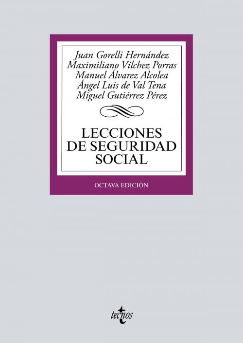Cover of the book Lecciones de Seguridad Social by Juan Gorelli Hernández, Maximiliano Vílchez Porras, Manuel Álvarez Alcolea, Ángel Luis del Val Tena, Tecnos
