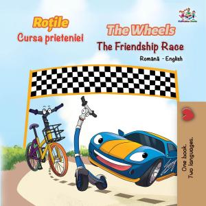 Cover of the book The Wheels The Friendship Race (Romanian English Bilingual Book) by Shelley Admont, KidKiddos Books