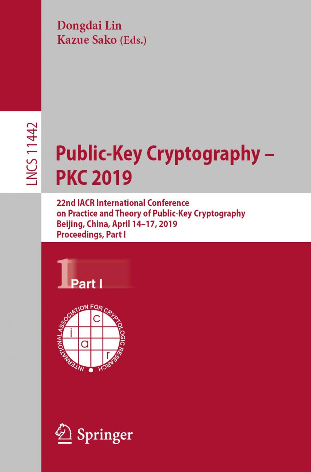Big bigCover of Public-Key Cryptography – PKC 2019