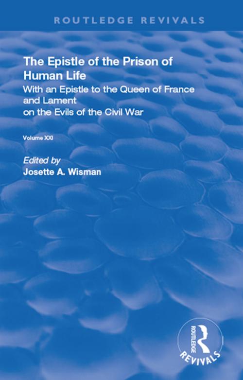 Cover of the book The Epistle of the Prison of Human Life by Christine de Pizan, Taylor and Francis