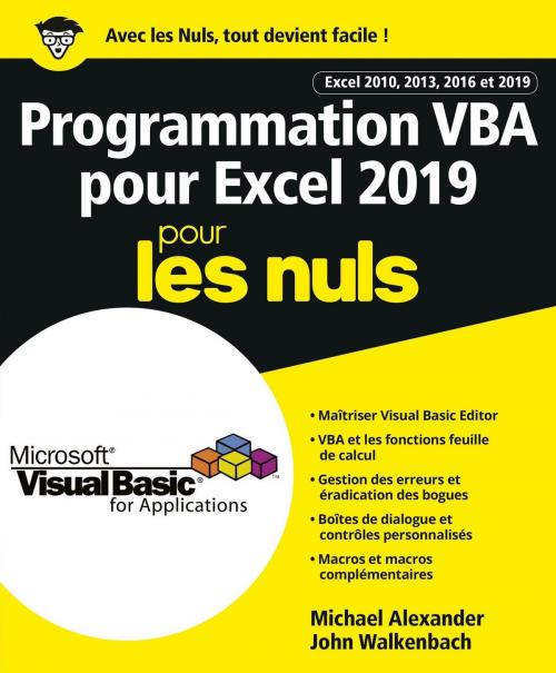 Cover of the book Programmation VBA pour Excel 2019 Pour les Nuls by John WALKENBACH, Michael ALEXANDER, edi8